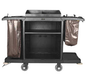 Black Hotel Room Plastic Housekeeping Trolley 